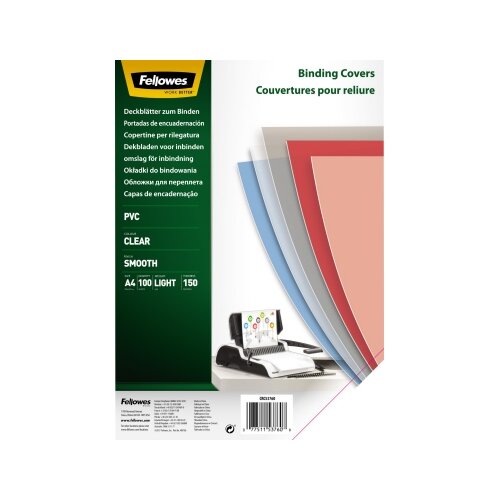 Fellowes® Deckblattfolie PVC DIN A4 150 µm