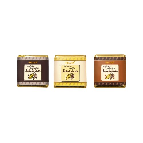 Hellma Schokolade Belgische Täfelchen 130 x 4,5 g/Pack.