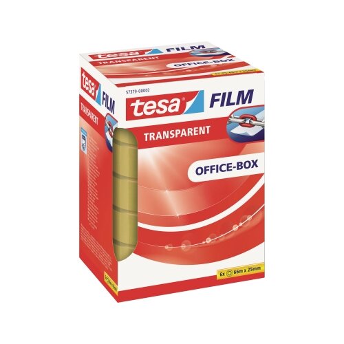 tesa® Klebefilm tesafilm® transparent Office-Box 25 mm x 66 m (B x L) 6 St./Pack.