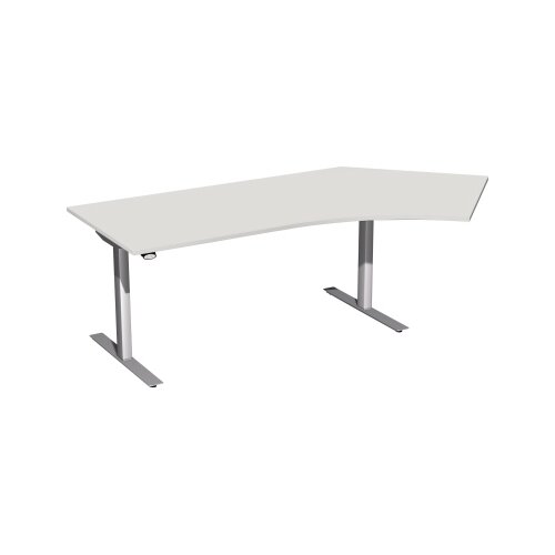 Geramöbel Schreibtisch Elektro Flex 2.166 x 650-1.250 x 800/1.131 mm (B x H x T) lichtgrau