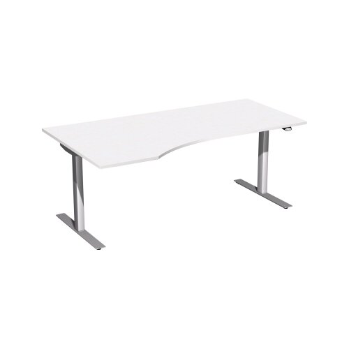 Geramöbel Schreibtisch Elektro Flex 1.800 x 650-1.250 x 800/1.000 mm (B x H x T) weiß