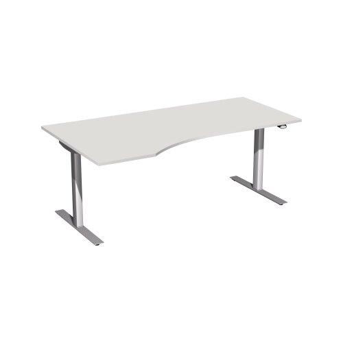 Geramöbel Schreibtisch Elektro Flex 1.800 x 650-1.250 x 800/1.000 mm (B x H x T) lichtgrau