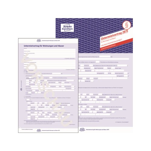 Avery Zweckform Mietvertrag 2875