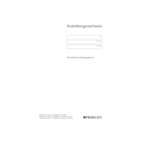 Berichtsblock Ausbildungsnachweis