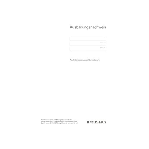 Berichtsblock Ausbildungsnachweis