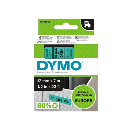 DYMO® Schriftbandkassette D1 12 mm x 7 m (B x L) grün