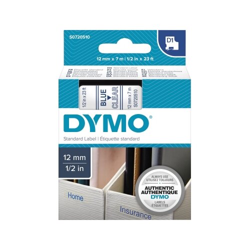 DYMO® Schriftbandkassette D1 12 mm x 7 m (B x L) transparent