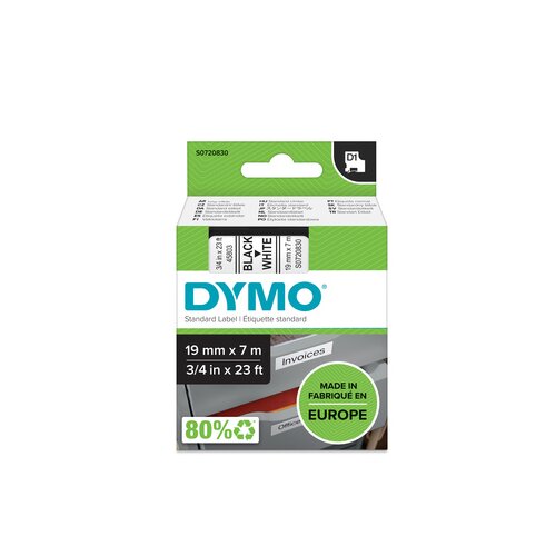 DYMO® Schriftbandkassette D1 19 mm x 7 m (B x L) weiß