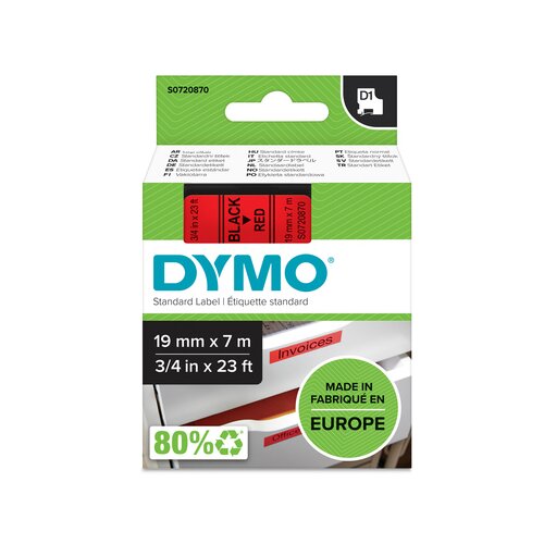 DYMO® Schriftbandkassette D1 19 mm x 7 m (B x L) rot