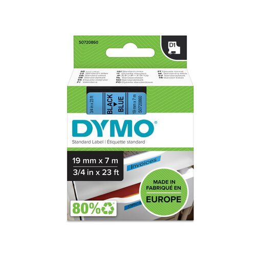 DYMO® Schriftbandkassette D1 19 mm x 7 m (B x L) blau