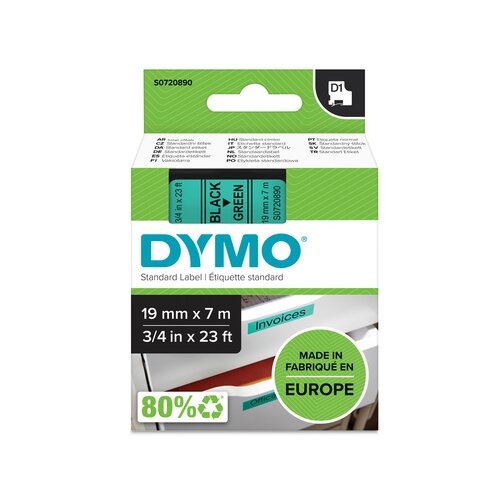 DYMO® Schriftbandkassette D1 19 mm x 7 m (B x L) grün