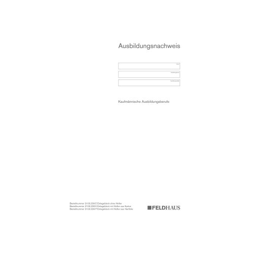 Berichtsblock Ausbildungsnachweis