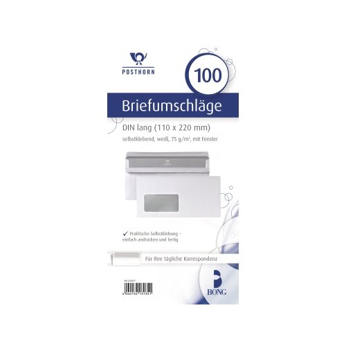 POSTHORN Briefumschlag DIN lang 100 St./Pack.