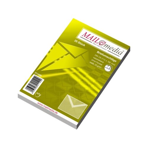 MAILmedia Briefumschlag DIN C6 ohne Fenster 25 St./Pack.