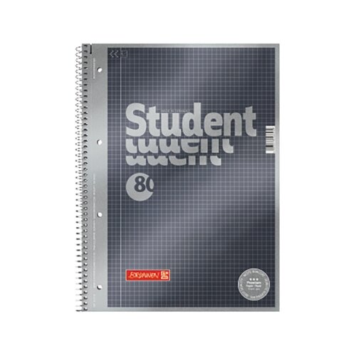 BRUNNEN Collegeblock Student Premium DIN A4 kariert mit Rand innen