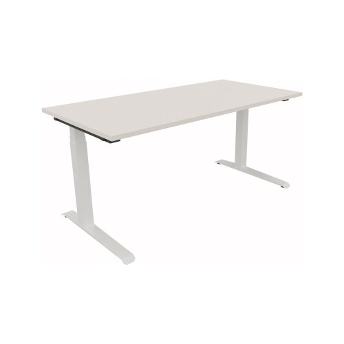 Schreibtisch all in one 1.600 x 645-1.275 x 800 mm (B x H x T) verkehrsweiß