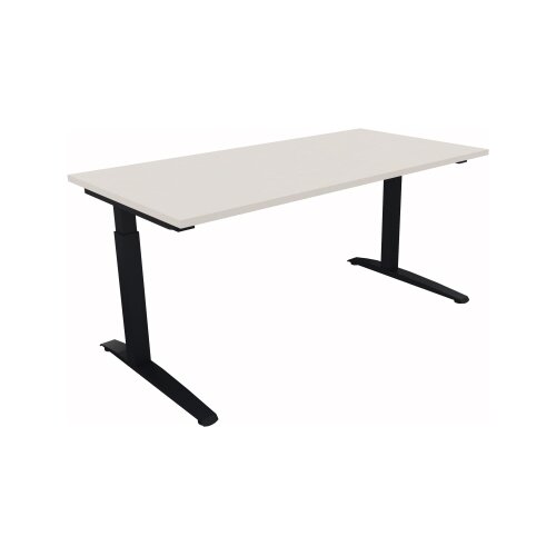 Schreibtisch all in one 1.600 x 650-850 x 800 mm (B x H x T) diamantweiß