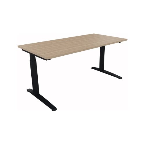 Schreibtisch all in one 1.600 x 650-850 x 800 mm (B x H x T) eiche natur