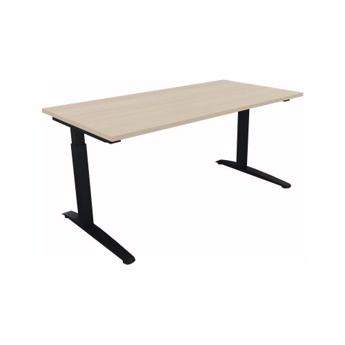 Schreibtisch all in one 1.600 x 650-850 x 800 mm (B x H x T) akazie hell