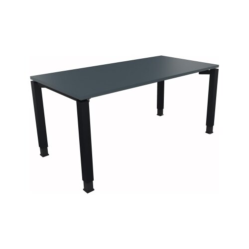 Schreibtisch all in one 1.600 x 680-820 x 800 mm (B x H x T) lavagrau
