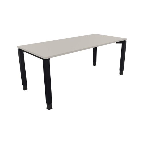 Schreibtisch all in one 1.800 x 680-820 x 800 mm (B x H x T) Vierfuß Quadratrohr lichtgrau