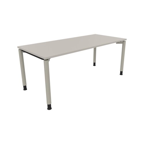 Schreibtisch all in one 1.800 x 680-820 x 800 mm (B x H x T) Vierfuß Rundrohr lichtgrau