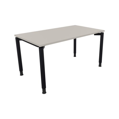 Schreibtisch all in one 1.400 x 680-820 x 800 mm (B x H x T) Vierfuß Rundrohr lichtgrau