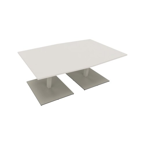 Konferenztisch communication 2.000 x 720 x 1.000/1.100 mm (B x H x T) silberaluminium