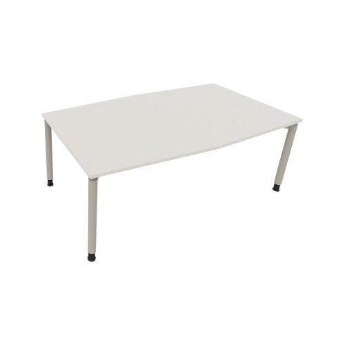 Konferenztisch communication 2.000 x 680-820 x 1.000/1.100 mm (B x H x T) silberaluminium