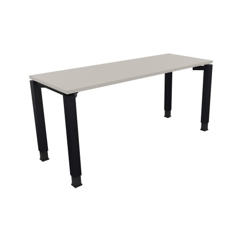Schreibtisch all in one 1.600 x 650-850 x 600 mm (B x H x T) Vierfuß Quadratrohr lichtgrau