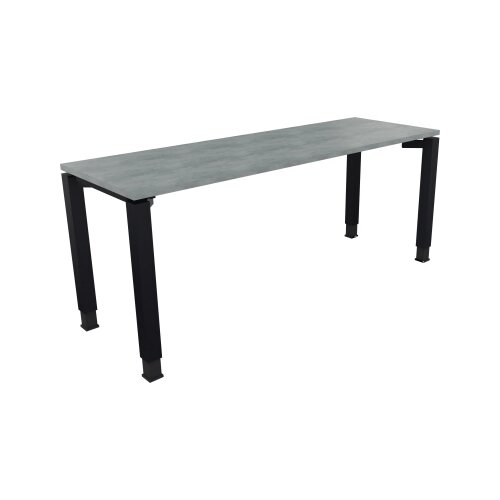 Schreibtisch all in one 1.600 x 680-820 x 600 mm (B x H x T) Vierfuß Quadratrohr beton hell