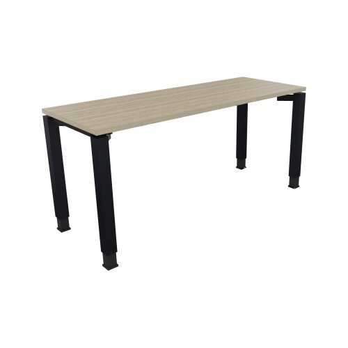 Schreibtisch all in one 1.600 x 680-820 x 600 mm (B x H x T) Vierfuß Quadratrohr eiche natur
