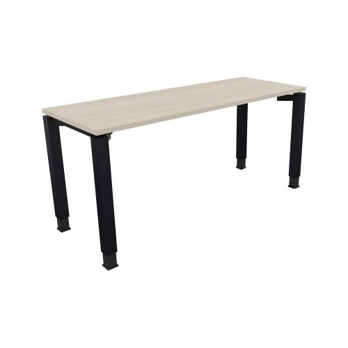 Schreibtisch all in one 1.600 x 680-820 x 600 mm (B x H x T) Vierfuß Quadratrohr akazie hell