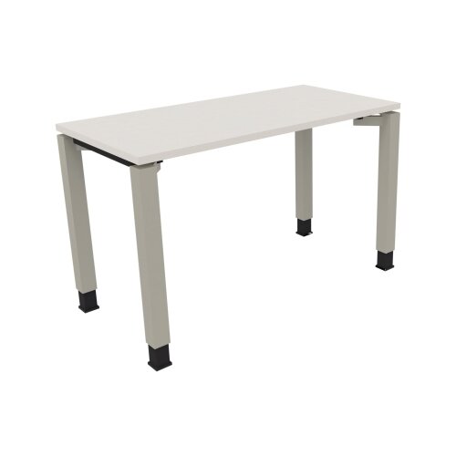 Schreibtisch all in one 1.200 x 680-820 x 600 mm (B x H x T) Vierfuß Quadratrohr diamant weiß