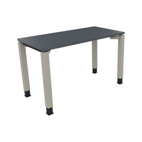 Schreibtisch all in one 1.200 x 680-820 x 600 mm (B x H x T) Vierfuß Quadratrohr lavagrau