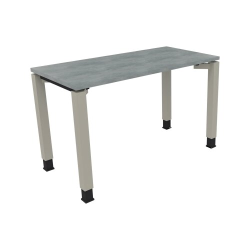 Schreibtisch all in one 1.200 x 680-820 x 600 mm (B x H x T) Vierfuß Quadratrohr beton hell