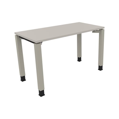 Schreibtisch all in one 1.200 x 680-820 x 600 mm (B x H x T) Vierfuß Quadratrohr lichtgrau