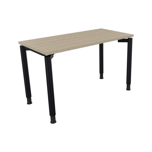 Schreibtisch all in one 1.200 x 680-820 x 600 mm (B x H x T) Vierfuß Rundrohr eiche natur