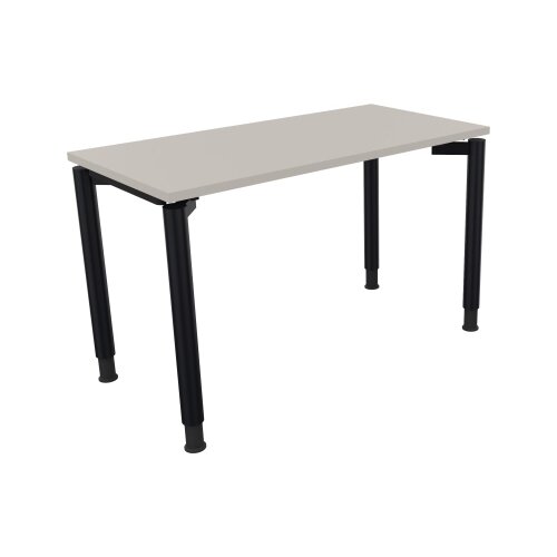 Schreibtisch all in one 1.200 x 680-820 x 600 mm (B x H x T) Vierfuß Rundrohr lichtgrau
