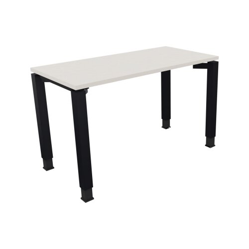 Schreibtisch all in one 1.200 x 680-820 x 600 mm (B x H x T) Vierfuß Quadratrohr diamantweiß