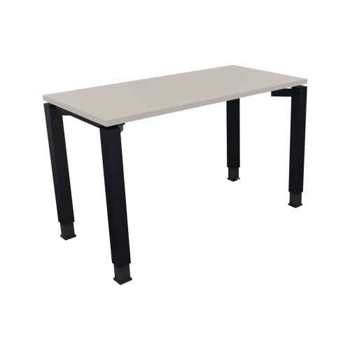 Schreibtisch all in one 1.200 x 680-820 x 600 mm (B x H x T) Vierfuß Quadratrohr lichtgrau