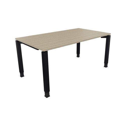 Schreibtisch all in one 1.600 x 680-820 x 900 mm (B x H x T) Vierfuß Quadratrohr eiche natur