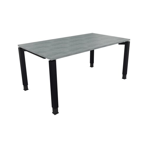 Schreibtisch all in one 1.600 x 680-820 x 900 mm (B x H x T) Vierfuß Quadratrohr beton hell