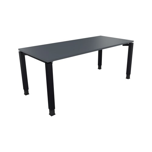 Schreibtisch all in one 1.800 x 680-820 x 800 mm (B x H x T) Vierfuß Quadratrohr lavagrau