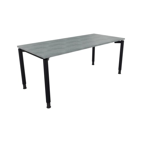 Schreibtisch all in one 1.800 x 680-820 x 800 mm (B x H x T) Vierfuß Rundrohr beton hell