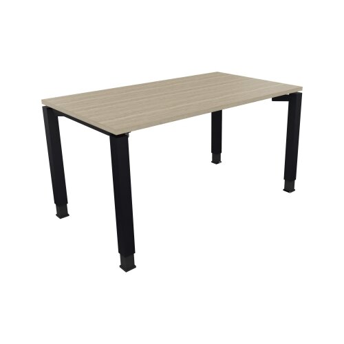 Schreibtisch all in one 1.400 x 680-820 x 800 mm (B x H x T) Vierfuß Quadratrohr eiche natur