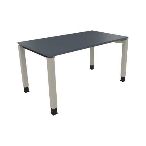 Schreibtisch all in one 1.400 x 680-820 x 800 mm (B x H x T) Vierfuß Quadratrohr Lavagrau