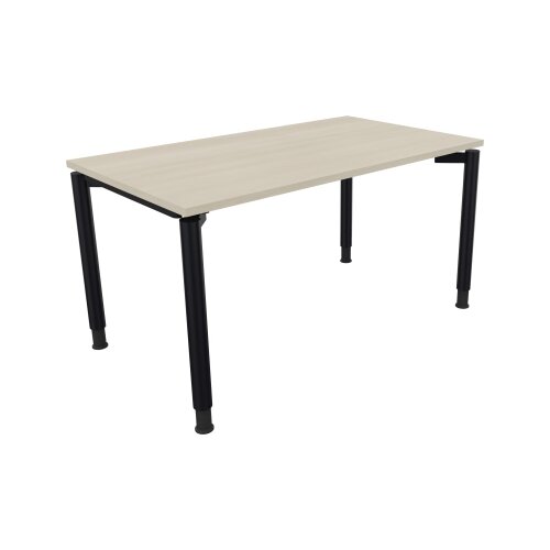 Schreibtisch all in one 1.400 x 680-820 x 800 mm (B x H x T) Vierfuß Rundrohr akazie hell