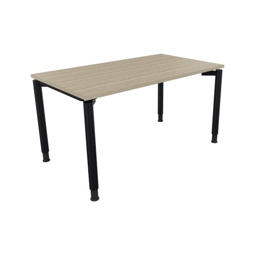 Schreibtisch all in one 1.400 x 680-820 x 800 mm (B x H x T) Vierfuß Rundrohr eiche natur
