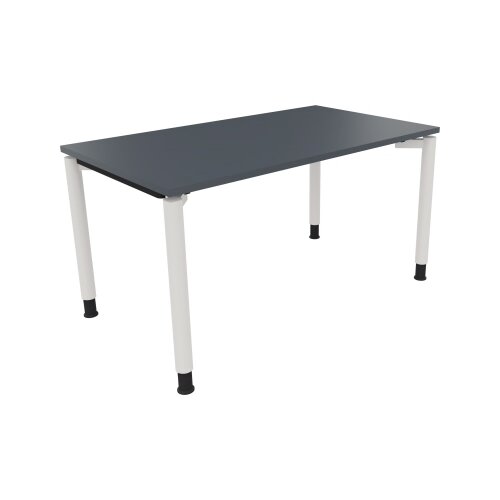 Schreibtisch all in one 1.400 x 680-820 x 800 mm (B x H x T) Vierfuß Rundrohr Lavagraul